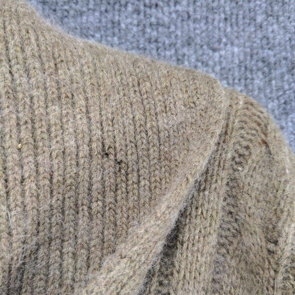 Marina Luna Women's Cable Knit Cardigan Sweater Green XL Shawl Collar Lambswool - Picture 4 of 12